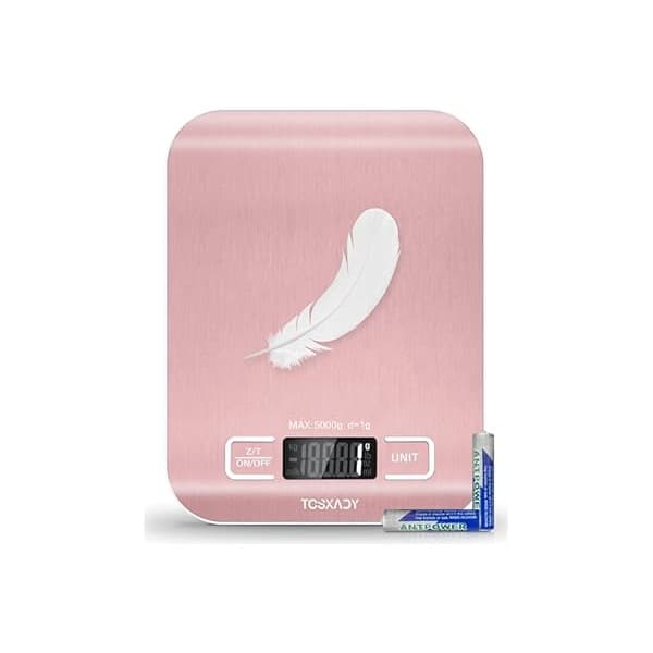 Limited Time Deal: Tcsxady Food Scale, 11lb Digital Kitchen Scale with 6 Units LCD Display and Tare Function,Compact Design for Baking,Healthy Cooking,Meal Prep, 304 Stainless Steel