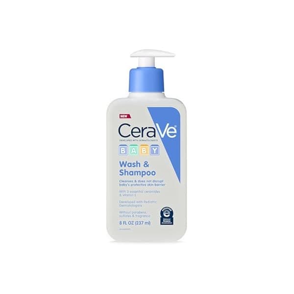Price Drop: CeraVe Baby Wash & Shampoo, Fragrance, Paraben, & Sulfate Free Shampoo for Tear-Free Baby Bath Time, 8 Ounce