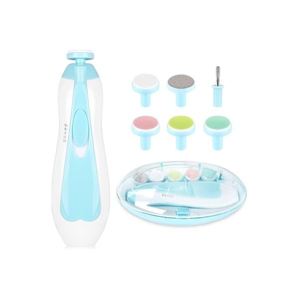 Trending on Amazon: Electric Nail File Drill for Baby No Sharp Claws Hurt, 6 in 1 Safety Cutter Trimmer Clipper for Toes and Fingers (Blue)