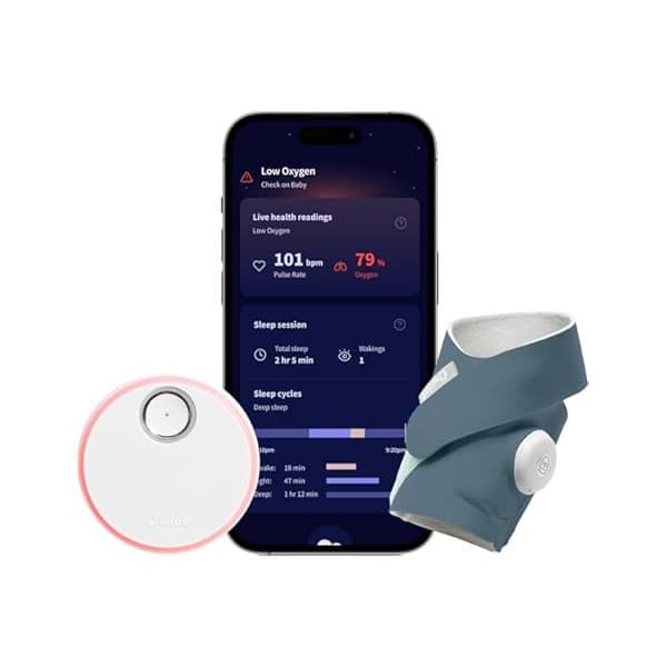 Price Drop: Owlet Dream Sock – Smart Wearable Baby Monitor, Infant SpO2 Monitor Tracks Heart Rate & Oxygen - Parents Receive Alerts, Sleep & Health Insights via App - Bedtime Blue