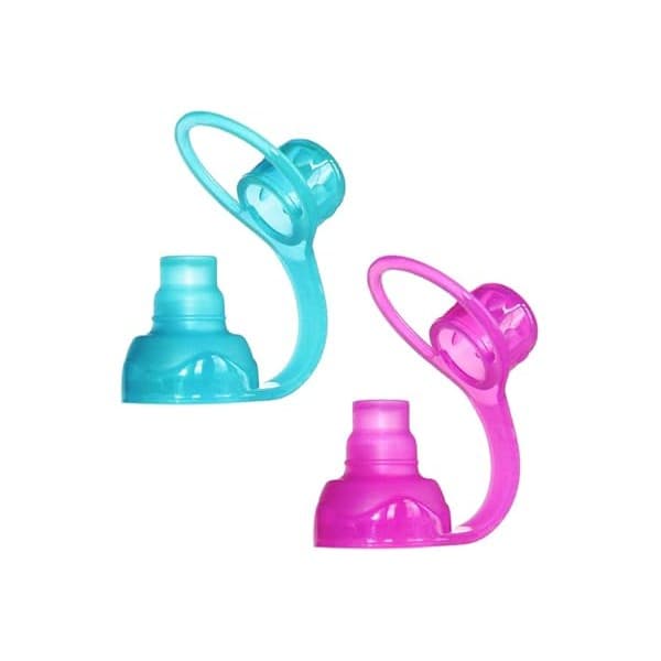 Amazon's Choice: ChooMee SoftSip Food Pouch Top | Baby Led Weaning | No Spill Flow Control Valve, Protects Childs Mouth, 100% Silicone, BPA Free | 2CT Aqua Purple