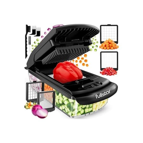 This Solves the Problem: Fullstar The Original Pro Chopper - Vegetable Chopper and Dicer, Food Chopper with Container, Fruit Cutter, Kitchen Gadgets & Gifts, Home Essentials (2 in 1, Black)