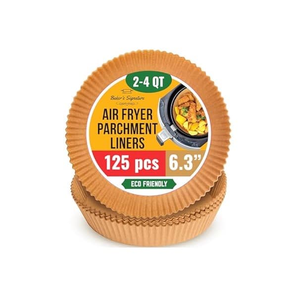 Price Drop: 6.3” Small Round Air Fryer Liners, 2-4 qt Airfryer Paper Liners, 125Pcs Disposable parchment paper for air fryer – Non-Stick and Oil Proof for Easy Cleanup by Baker's Signature