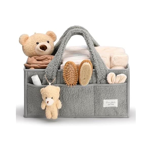 Toddler-Approved Amazon Find: PeraBella Baby Diaper Caddy Organizer with Handle, Boy & Girl Shower Gift Basket, Portable Diaper Storage Basket Bin for Wipes, Newborn Baby Essentials Registry Search Must Haves, Car Caddy Organizer