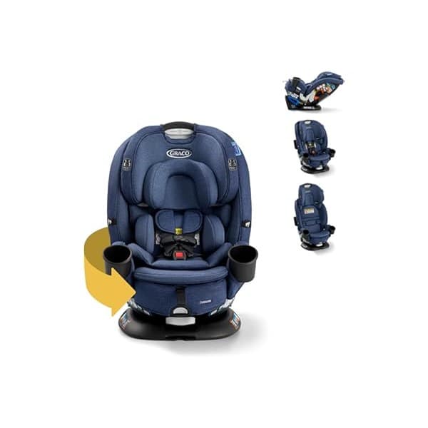 This Solves the Problem: Graco Turn2Me 3-in-1 Rotating Convertible Car Seat, Brighton, Rear-Facing Rotation Only, Forward-Facing Mode, Highback Booster Up to 100 lbs, Adjustable Headrest & Harness, Steel Reinforced Frame