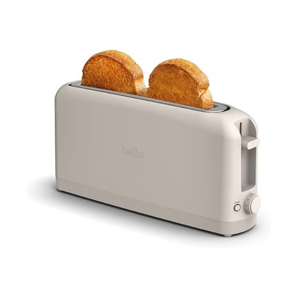 Mom's Pick of the Week: bella 2 Slice Slim Toaster, Fits-anywhere™ Kitchenware, 6 Setting Shade Control with Reheat & Cancel Buttons, Fits sourdough, 10” Long Slot, Anti Jam & Auto Shutoff, 900 Watt, Oatmilk