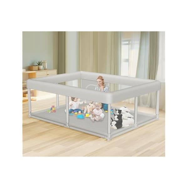 Perfect Gift Idea: Hiaksedt Large Baby Playpen 65x50 Inch, PlayPen for Babies and Toddlers, Sturdy Safety Play Yard for Indoor & Outdoor with Zipper Gates, Anti-Fall