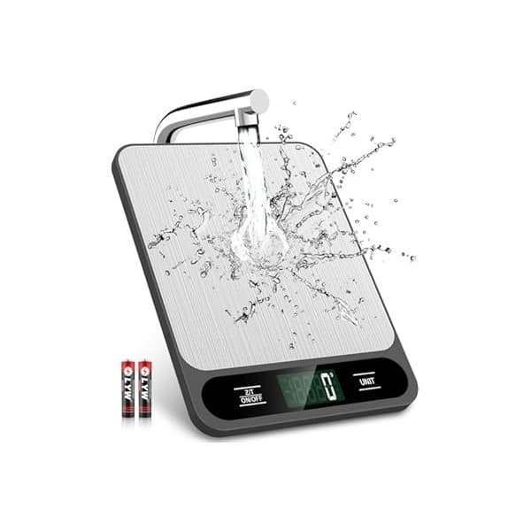 This Solves the Problem: Mik-Nana Food Scale, 10kg/22lb Digital Kitchen Scale Weight Grams and Ounces for Baking Cooking Coffee Package Postage, 6 Units with Tare Function, LCD Display, Easy Clean Stainless Steel