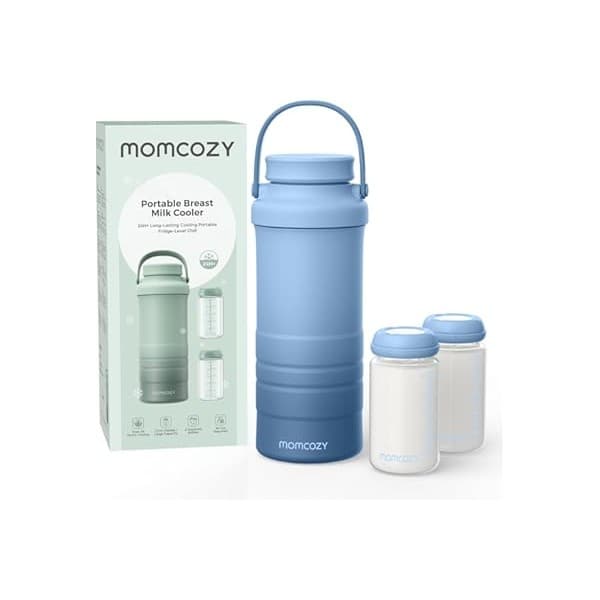 Best Amazon Buy Under: Momcozy 22oz Portable Breast Milk Cooler for Outdoor, Life Saver with 360° Total Cooling for 24 Hours, Larger Capacity Travel Breastmilk Chiller with 2pcs Baby Bottles for Breastmilk Storage