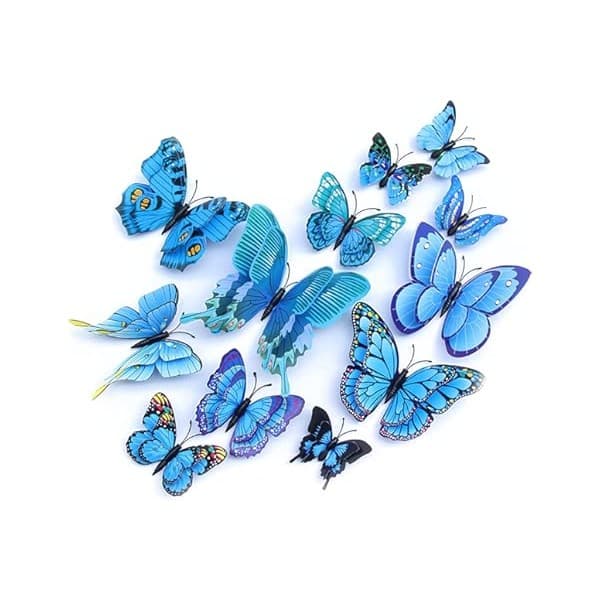 Pregnancy Hack: OPSEAM Butterfly Wall Decor 24/48 PCS, 3D Butterflies Stickers for Party Decorations with Magnets(Blue, 24)