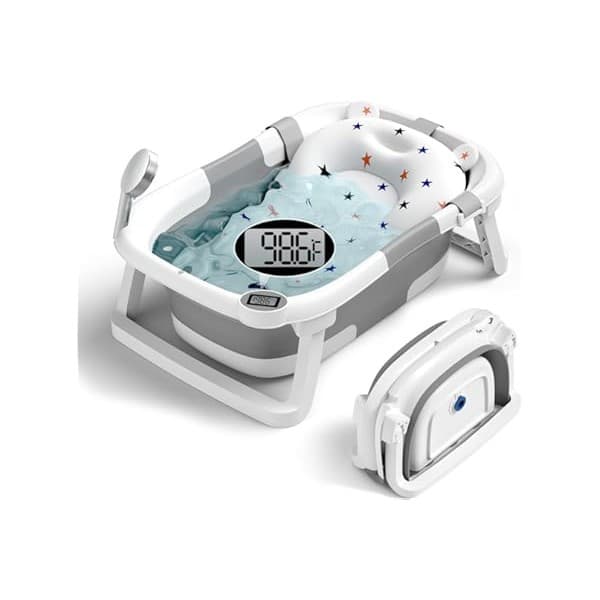 Back in Stock Alert: BUNWAG Classic Baby Bathtub, Infant Bath Tub for Newborn to Toddler (0–12 Months),Collapsible Newborn Bathtub with Soft Cushion and Non-Slip Feet, Foldable Travel Bathtub for Easy Storage