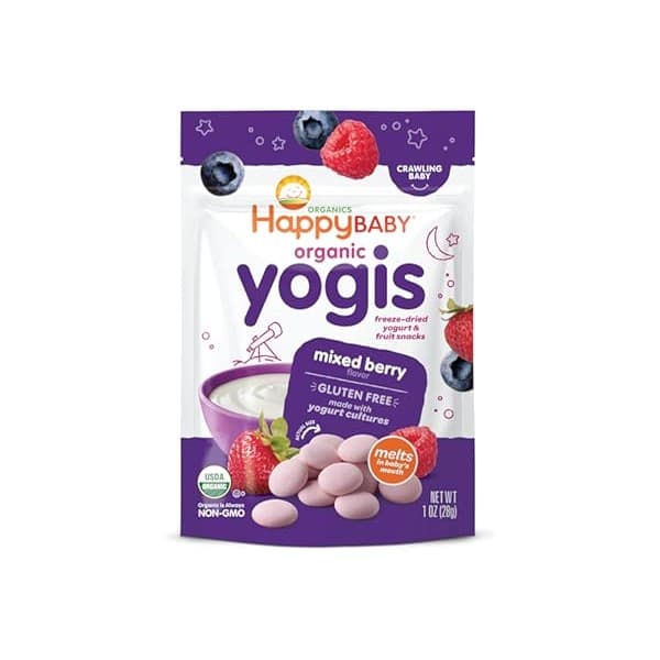Perfect Gift Idea: Happy Baby Organics Yogis Freeze-Dried Yogurt & Fruit Snacks, Mixed Berry, 1 Ounce (Pack of 1)