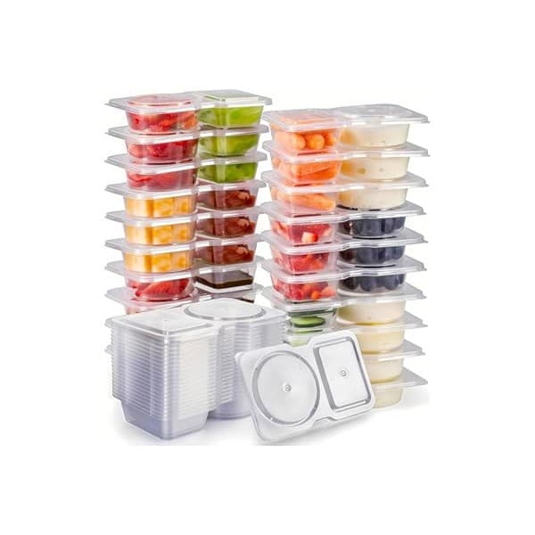 Mom's Pick of the Week: Reusable Snack Containers with Lids: Snack Pack Containers 20Pcs - Snackle Box Container Portion Control - Meal Prep Containers - Double Compartment Snack Containers for Travel - Camping Essentials