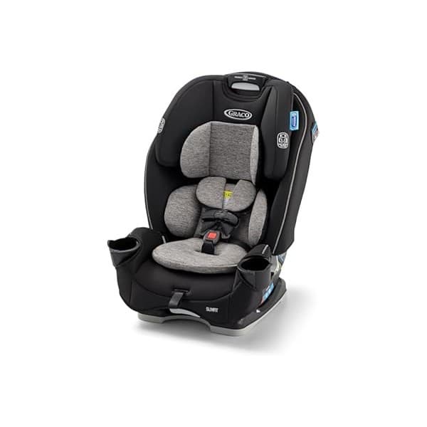 This Solves the Problem: Graco Slimfit 3-in-1 Convertible Car Seat, Slim Car Seat with Space-Saving Design, Highback Booster Seat with 10-Position Headrest, Rear Facing and Forward Facing Carseat, Jarret