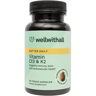 Hidden Gem Find: Vitamin D3 5000 IU (125 mcg) with Vitamin K2 100 mcg Supplement | Supports Calcium Utilization, Immune Support, & Cardiovascular Wellness | Plant Based, Major Allergen Free | 60-Day Supply