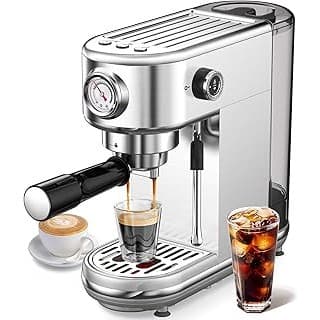 Kitchen Hack Alert: atatix Espresso Machine with Milk Frother, 20 Bar Pressure Espresso Maker, with 44OZ Removable Tank, Compact Stainless Steel Coffee Machine for Home, Office, Latte, Cappuccino, Macchiato, Silver