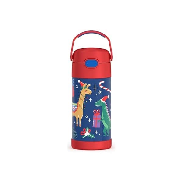 Perfect Gift Idea: THERMOS FUNTAINER Water Bottle with Straw - 12 Ounce - Kids Stainless Steel Vacuum Insulated Water Bottle with Lid, Animal Presents
