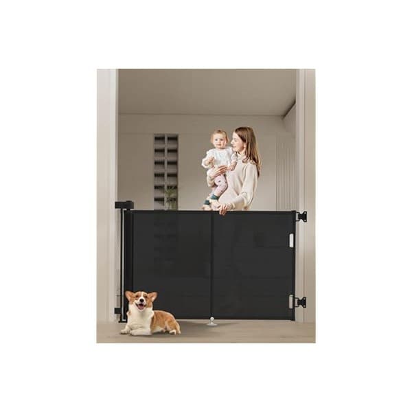 Trending on Amazon: Miumoon 50 inch Retractable Baby Gates 34 inch Tall, Retractable Gate with Reinforced Strip Design to Prevent Crawling Through, Retractable Dog Gate for Stairs, Doorways, Hallways