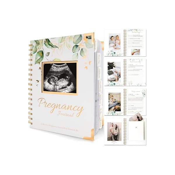 Upgrade Your Life With This: Pregnancy Journal for First Time Moms Gifts - 90 Pages Hardcover Pregnancy Memory Book, Beautiful & Cute Baby Book Keepsake, Ultrasound Baby Scrapbook, New Mom Gifts for Mother's Day (Alpine)