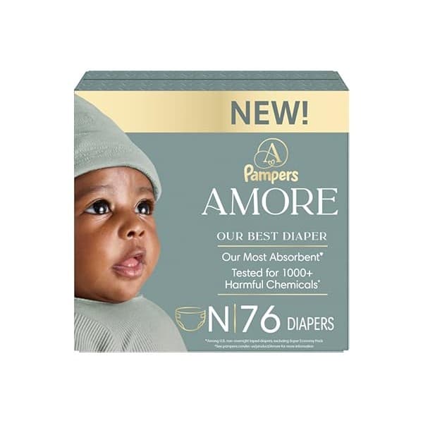 Is It Worth Buying: Pampers Amore, Size 0 (up to 10 lbs), 76 Count, Our Best Diaper – Hypoallergenic & Fragrance Free, Up to 100% Leakproof, Soft as Cashmere