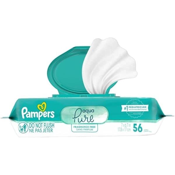 Baby Shower Gift Idea: pampers aqua pure baby wipes 56 ct OLD