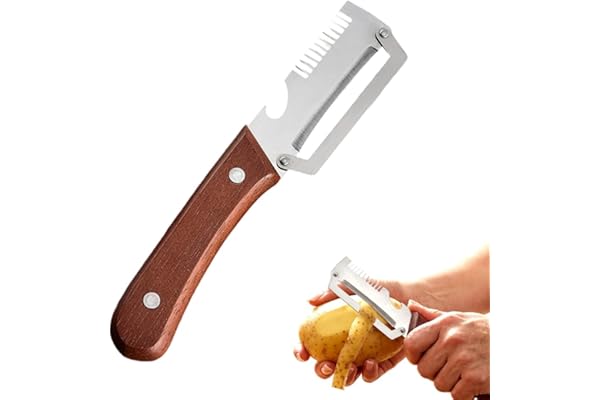We Are Obsessed With This: Premium Vegetable Peeler with Wooden Handle and Bottle Opener, Multi-Functional Vegetable Peeler for Kitchen, Kitchen Gadgets Tool for Fruit Pumpkin Peeling Potato Carrot Veggie Peeler (1)
