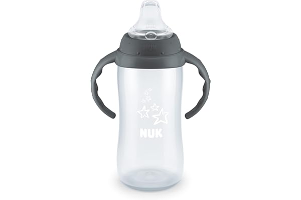 Pregnancy Hack: NUK Learner Cup, 10 Ounce, Tritan Gray Star – BPA Free, Spill Proof Sippy Cup