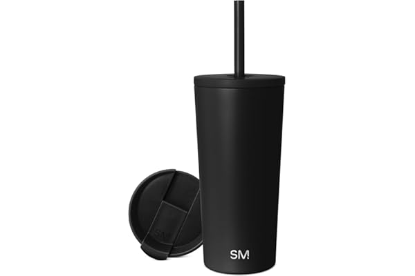 Back in Stock Alert: Simple Modern Classic Tumbler with Straw Lid | Insulated Iced Coffee Cup Reusable Stainless Steel Water Bottle Travel Mug | Gifts for Women Men Her Him | 20oz | Midnight Black