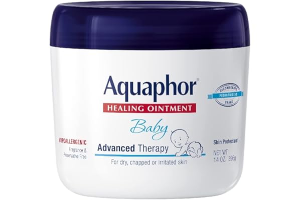 New Mom Must-Have: Aquaphor Baby Healing Ointment Advanced Therapy Skin Protectant for Chapped or Dry Skin, Drool Rash and Diaper Rash Ointment, 14 Oz Jar