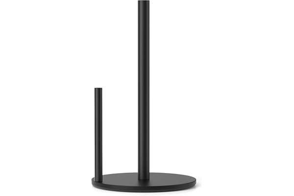 Mom's Pick of the Week: Paper Towel Holder Black, Premium Stainless Steel Kitchen Roll Dispenser, Countertop Roll Organizer with Weighted Base