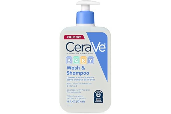Mom's Pick of the Week: CeraVe Baby Wash & Shampoo, 2-in-1 Tear-Free for Skin Hair Fragrance, Paraben, Dye, Phthalates Sulfate Free Bath, Soap with Vitamin E 16 Ounce