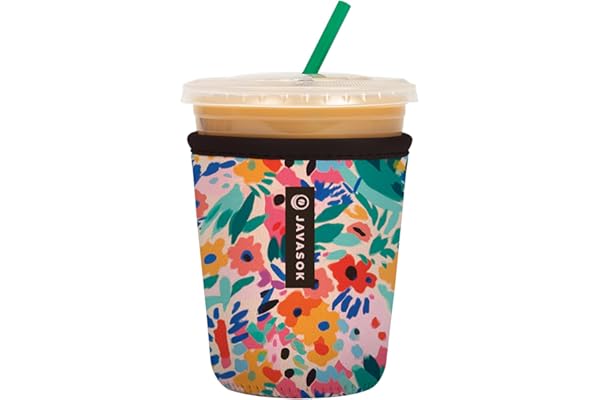 Amazon's Choice: Sok It JavaSok Iced Coffee & Cold Soda Insulated Neoprene Cup Sleeve (Abstract Floral, Small: 16-20oz)