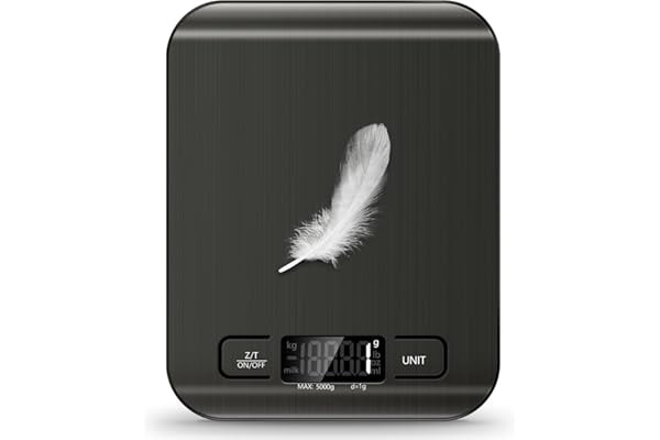 Mom's Pick of the Week: Food Scale, 11lb Kitchen Scale with 6 Units Tare Function & LCD Display, 0.05oz/1g Stainless Steel Digital Food Scale Grams and Ounces for Baking, Cooking, Dieting and Meal Prep (Black)