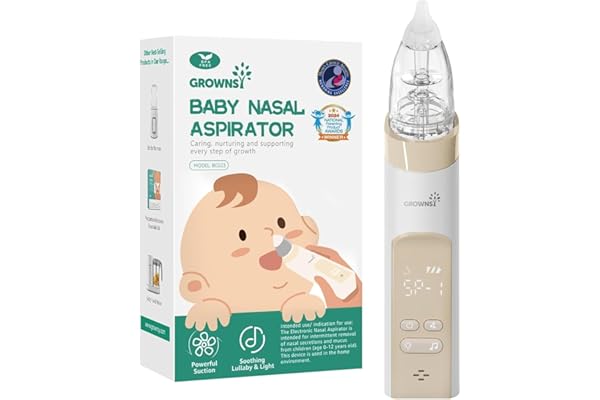 Mom's Pick of the Week: GROWNSY Nasal Aspirator for Baby, Electric Baby Nose Sucker, Automatic Nose Cleaner with Larger Suction Chamber and More Powerful Suction, Music and Light Soothing Function, Beige