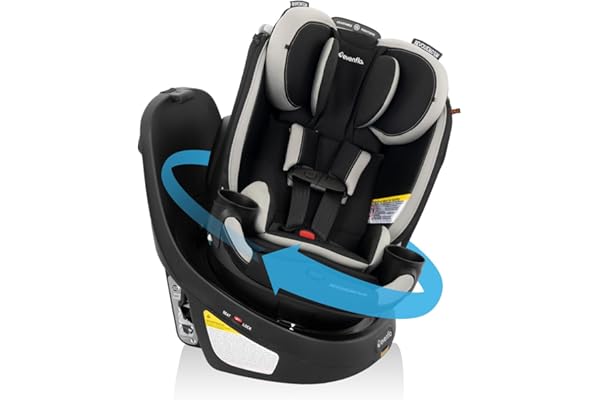 Perfect Gift Idea: Evenflo Revolve360 Slim 2-in-1 Rotational Car Seat with Quick Clean Cover (Salem Black)
