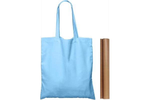 Back in Stock Alert: NPBAG 1 Pack 15'' X 16'' Baby Blue Cotton Tote Bag, Lightweight Blank Bulk Cloth Bag with 1pc of PTFE Teflon Sheet