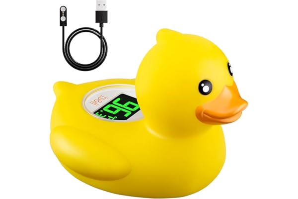 Mom's Pick of the Week: b&h Baby Bath Thermometer - USB Rechargeable, Instant & Accurate Temperature Readings, Waterproof, Digital Water Temperature Monitor for Newborns & Toddlers (Classic Charging Duck)