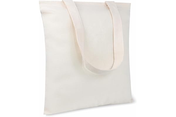 TOPDesign 10-Pack Economical 11.8"x13" Cotton Tote Bags, Lightweight Small Reusable Grocery Shopping Cloth Bags, Suitable for DIY, Advertising, Promotion, Gift, Activity