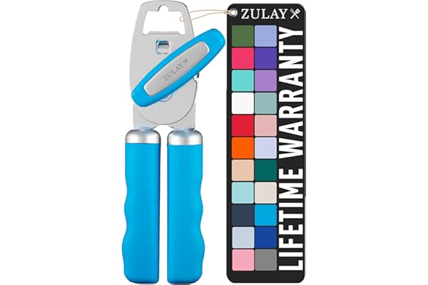 Hidden Gem Find: Zulay Kitchen Heavy Duty Stainless Steel Can Opener Manual with Bottle Opener - Rust Proof Manual Can Opener With Turn Knob & Comfy Soft Grip Handles - Aqua