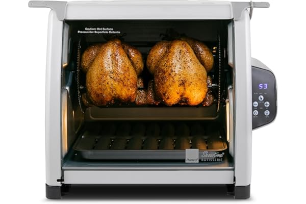 Kitchen Hack Alert: Ronco 6000 Platinum Series Rotisserie Oven, Digital Display, 12-Pound Capacity, Auto Shutoff, Includes Rotisserie Spit, Multi-Purpose Basket, 3 Cooking Functions: Rotisserie, Sear and No Heat Rotation