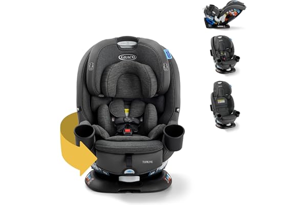 Graco Turn2Me 3-in-1 Rotating Convertible Car Seat, Manchester, Rear-Facing Rotation Only, Forward-Facing Mode, Highback Booster Up to 100 lbs, Adjustable Headrest & Harness, Steel Reinforced Frame