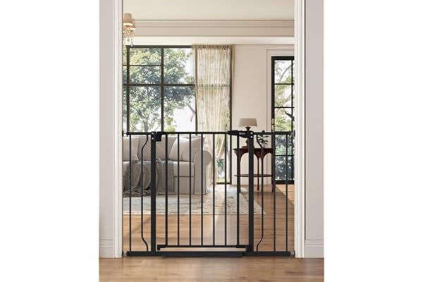 Mom's Pick of the Week: Cideny 29"-40" Baby Gate for Stairs, Auto Close Stroller Friendly Dog Gate Indoor for Doorways, Pressure Mounted Baby Gate, Easy Walk Through Gate for Children & Pets, Black