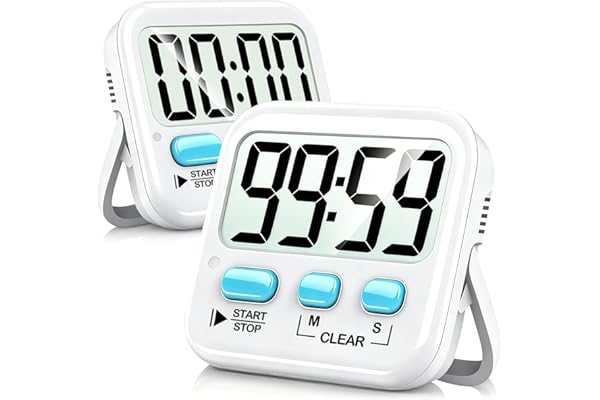 Upgrade Your Life With This: Antonki 2 Pack Digital Timer for Kids, Magnetic Countdown Kitchen Timers for Cooking, Egg, Classroom, Teacher, Exercise, Study, Oven - Battery Included