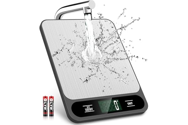 This Solves the Problem: Mik-Nana Food Scale, 10kg/22lb Digital Kitchen Scale Weight Grams and Ounces for Baking Cooking Coffee Package Postage, 6 Units with Tare Function, LCD Display, Easy Clean Stainless Steel