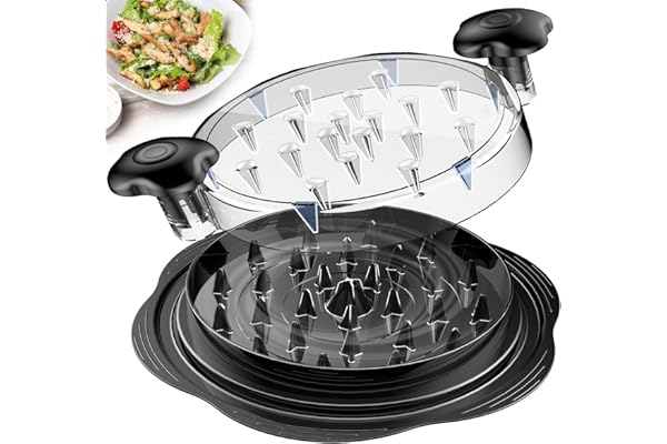 SURETIVIAN Chicken Shredder Large Chicken Breast Shredder Tool Twist with Brush&Fork, Visible Meat Shredder Machine, Strong Anti-Slip Strip, Ergonomic Handle, BPA Free, Suitable for Pork Beef Chicken