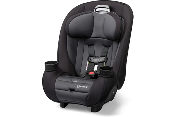 Safety 1st Ellaris 3-in-1 Convertible Car Seat, Slim Fit Design, Rear & Forward-Facing, 5-Position Headrest, 3-Across Fit, Travel-Friendly with Machine-Washable Seat Pad, Smokey Haze