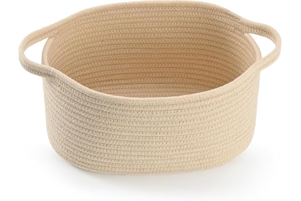 Happyiren Cute Woven Gift Basket – Beige Empty Gift Basket for Nursery, Baby Shower Gifts, Birthday, Wedding, Burr Baskets for Valentines Day,, Decorative Storage Bin for Toys, Diapers, Books