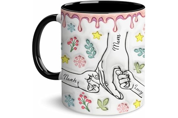 Budget Find You Need: LOVELYPOD Custom Mom Mug with Kids Names, You Hold Our Hands Also Our Hearts Mug, Mama Coffee Cup, Mothers Day Gift, Personalized Mugs, Christmas Gifts, Mothers Day Mugs, Mom Gifts for Women
