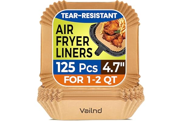 Upgrade Your Life With This: 125Pcs 4.7 Inch Air Fryer Disposable Liners, 2 QT Parchment Paper for COSORI 2.1 Qt Air Fryer, Square Baking Paper Sheets for Mini Airfryer Basket