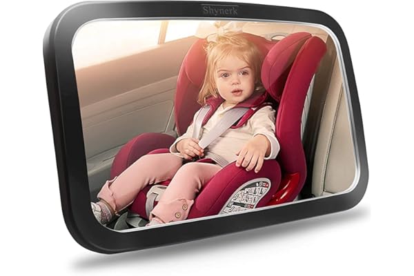 Limited Time Deal: Shynerk Baby Car Mirror, Safety Car Seat Mirror for Rear Facing Infant with Wide Crystal Clear View, Shatterproof, 360° Rotation, Crash Tested and Certified